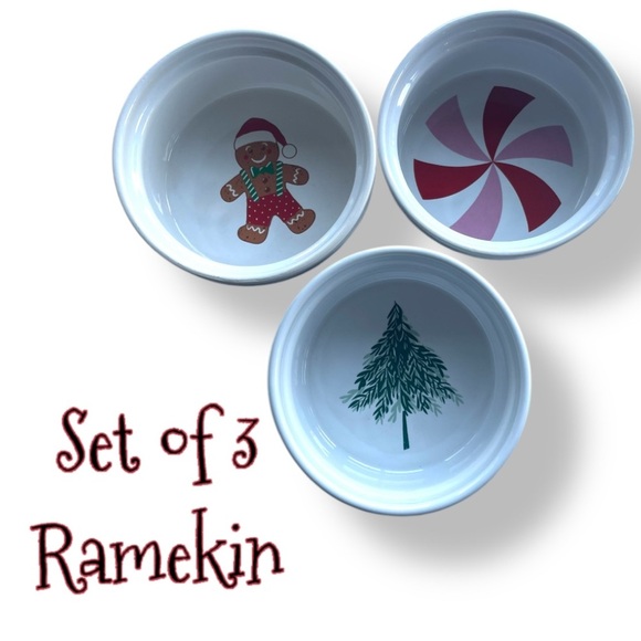 Ceramic 4" Holiday Ramekins 3 PIECES Celebrate It - Picture 1 of 7